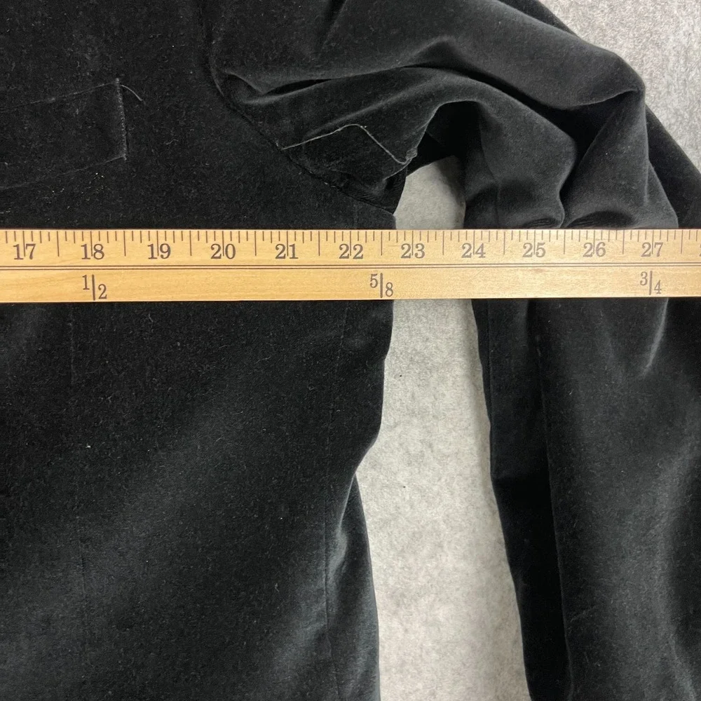 Madison Velvet Blazer Sport Coat Mens 44R Black 2 Button Cotton Smoking Jacket